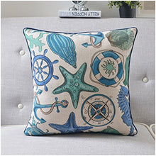 MEILING Mar Mediterraneo Style Cuscino Semplice Cotone Lino Cuscini del Divano Cuscino (Dimensioni : 45cm)