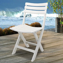 Multistore 2002 - Sedia da giardino o da campeggio pieghevole in plastica, colore: bianco