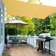 Yidaxing Tenda da Sole Rettangolare a Vela da 2 x 3 Metri, Tenda da Sole Impermeabile con Protezione dai Raggi UV per Patio, Giardino, Esterno, Colore Sabbia