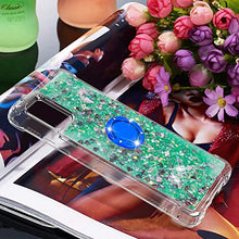 Custodia Samsung Galaxy A71 5G Squillo della Base del Telefono TPU Brillantini Diamond Liquido Telefono Bumper Case（Amore Verde）