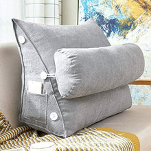 YAHAO Cuscino A Triangolo Cuscino, Cuscino da Lettura Cuscino A Cuneo Cuscino Cuscino Lungo Cuscino con Schienale Cuscino Cuscino A Forma di Cuneo,Grey-60 * 50cm