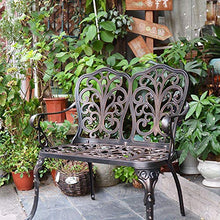Panchina da giardino da giardino Panche lounge terrazza, Sedili in metallo pressofuso a 2 posti nel cortile, Sedia da veranda resistente alle intemperie 500 libbre per mobili da esterno