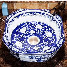 Jgophu Appendiabiti in porcellana blu e bianco, con paesaggio Counter Top