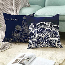 Socoz Federa Cuscino Marrone,Poliestere Modello Mandala Namaste Marrone Scuro Blu Verde Federe