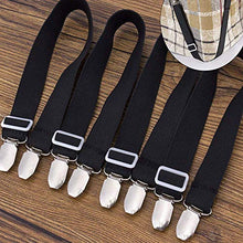 Joseche - Bretelle Elasticizzate Regolabili per Angoli Lenzuola, coprimaterassi, Letto o Divano, 4 Pezzi, Colore: Nero Black [4PCS]