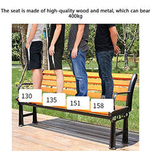 Panchine da giardino all'aperto, Panca da terrazza per veranda impermeabile e resistente alla corrosione con schienale, La struttura in metallo è antiruggine e facile da pulire / può ospitare 2-3