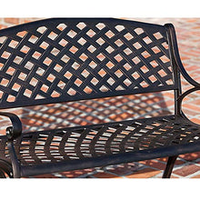 Panca da giardino sedia da giardino, panca da giardino in metallo con schienale, 2 posti, chaise longue in alluminio pressofuso utilizzabile su balcone/corridoio/terrazza