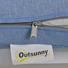 Set Salotto da Giardino Divano 2 Poltrone e Tavolino in Metallo Bianco e Blu