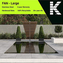 Kangular Ventilatore grande interrato, altezza sopra terra 2,2 m larghezza 1,5 m, acciaio inossidabile, doghe in legno duro, completamente riciclabile, brevettato.