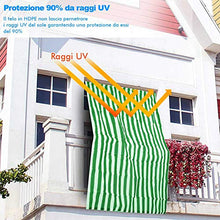 BAKAJI Tenda da Sole Telo Parasole a Righe in HDPE Resistente Protezione UV 90% per Balcone e Veranda Dimensione 150 x 290 cm con Anelli di Aggancio (Verde)