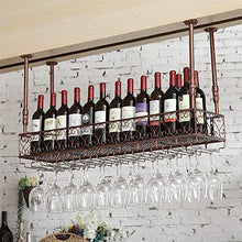 Rastrelliere per bicchieri da vino Portacarico da vino in metallo rustico Portabicchieri da soffitto, Altezza regolabile, Appeso Portabicchieri per vino, Porta stoccaggio in vetro da vino, Supporto pe