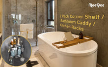 MeeQee 2 Pezzi Portasapone Doccia Autoadesivo Mensola Doccia Senza Foratura Porta Oggetti per Bagno Acciaio Inox Porta Shampoo Doccia - Argento