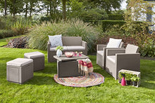 Allibert Cube w/Cushion Sgabello, Cappuccino/Sabbia (Imbottitura in Policotone)