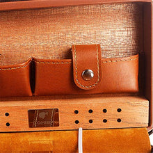 Caishuirong Cigar Box di stoccaggio 4 Pack Sigaro Portatile in Pelle di Caso Fatto a Mano Cigar Humidor Cedro Piccolo Cigar Box Perfetto da Usare in Ufficio e Camera da Letto