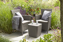 Keter Iowa Balcony Set, Set Mobili da Esterno 2 Poltrone e Tavolino Contenitore Cappuccino