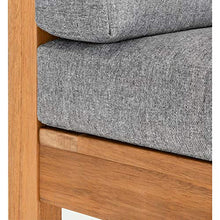 Meubletmoi AYGULF 0541 - Divano da giardino modulabile in legno di acacia e cuscini grigio melange, idrorepellente e sfoderabile