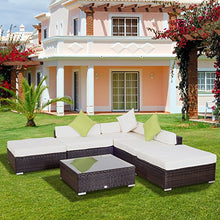 Outsunny Mobili da Giardino in Rattan PE con Divano Angolare e Pouf con Cuscini Telaio Set da 18 Pezzi, Marrone