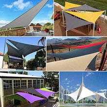 JJIIEE Tenda da Sole Vela Tenda da Sole a Blocco UV, Tenda a Vela Triangolare per Patio Giardino Cortile Esterno, Tenda da Sole Kit Hardware per Vela, Viola,5 x 5 x 5m
