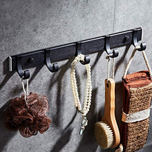 DXMRWJ Appendiabiti da Bagno Appendiabiti da Parete in Alluminio da Parete Appendiabiti da Bagno Cinque Appendiabiti da Bagno Ciondolo Hardware da Bagno Nero