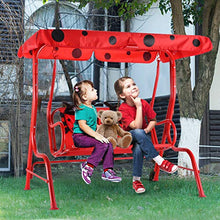 COSTWAY Altalena per Bambini, Altalena Dondolo per Giardino con Tetto Apribile e 2 Posti, Blu