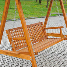 homcom Oursunny - Dondolo con baldacchino 3 posti altalena da giardino panchina swing in legno