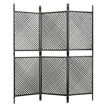 E E-NICES Paravento a 3 Pannelli in Polyrattan Antracite 180x200 cm
