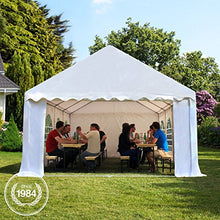TOOLPORT Tendone per Feste e Eventi 4x4 m Gazebo Matrimonio - Bianco - Molte Misure - Premium Bianco-Verde