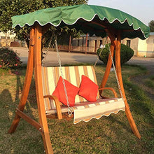 AIMCAE - Sedia a dondolo in legno, con baldacchino, struttura in legno a 2 posti, per patio e giardino