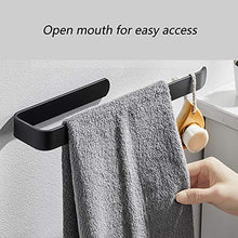 JKMQA Adesivo Forte Portasciugamani da Parete 33/53 cm,Appendi Asciugamani Bagno,Colla Brevettata + Autoadesivo,Alluminio,Finitura Opaca,Nero