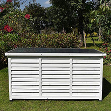 WLOWS Scatola da Giardino in Plastica per Esterni Mobili da Giardino Blu/Bianco 132 X 66 X 60 Cm (L X P X A),White