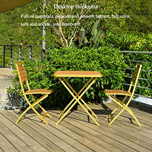 Set 3 pezzi tavolo e sedia pieghevoli da esterno in legno da balcone, caffetteria, negozio di tè al latte, combinazione di tavolo e sedia da esterno, set di mobili da terrazza giardino patio