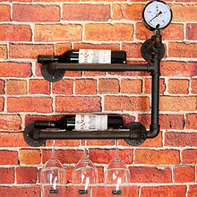 MoDi Wine Rack Retro Style Industriale Tubo di Acqua A Parete Vino Rack