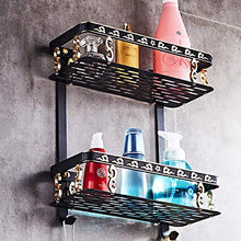PYROJEWEL Bella Retro Doppio Strato d'oro/Lega di Alluminio Nero Drill Hole Bagno Hotel Bathroom Stand/Multifunzione Shelf mensola da Bagno