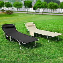 SoBuy® 2 x Sdraio Pieghevole,lettini Prendisole,Schienale reclinabile,Nero,OGS35-SCH,IT