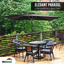 MaxxGarden - Ombrellone da giardino con sistema di cuscinetto, 150 x 250 cm, colore: nero
