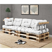 [en.casa] Cuscini per Palette - a 7 Pezzi - Cuscino Sedile + Cuscino Schienale [Bianco] Divano a Palette Adatto per Dentro e Fuori