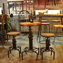 Wangkangyi 2 sgabelli da bar, design industriale, altezza regolabile, stile vintage, 34 x 34 x 60-80 cm