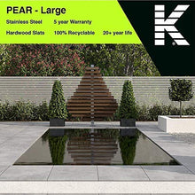 Kangular Pear grande interrato, altezza sopra terra 2,2 m larghezza 1,5 m, acciaio inossidabile, doghe in legno duro, completamente riciclabile, brevettato.