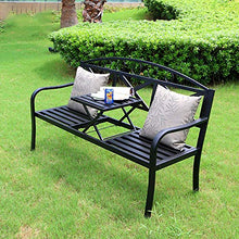 GaoF Panchine per Balcone all'aperto, panchine per terrazza con tavolini Regolabili, panchine per Il Tempo Libero in Metallo pressofuso, Adatte per Balcone/Veranda/Ponte (con Cuscini e Cuscini)
