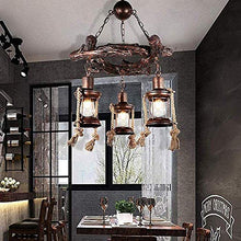 N/Z Home Equipment 3 Lanterns Nostalgic Style Tree Branch Hanging Light Rail + Resin Restaurant Height Adjustable Kitchen Loft Bar Restaurant Easy to Tall