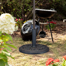Relaxdays Base per Ombrellone, per Aste con D: 35 mm, 38mm, 48 mm, Adattatori Precisi, Antivento, Stabile, Nero