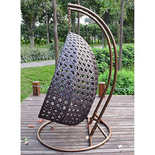 Home Deluxe, Sedia sospesa in polyrattan. Cuscino per seduta e schienale (marrone)