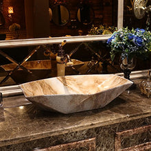 Lavabo in ceramica di design modello in marmo sopra lavabo da appoggio in ceramica retrò (64x41x13.5cm) Lavandini bagno