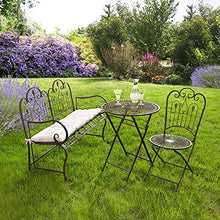 household products Panca Doppia per Esterni in ghisa, Poltrona da Giardino retrò intagliata Marrone Scuro, Panca in Ferro Sbiadito con Schienale e braccioli
