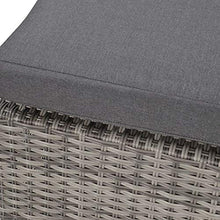 Gartentraum Sgabello da Giardino in polyrattan Grigio con Cuscino - Sgabello Irene