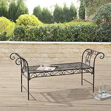 [en.casa] Panca da Giardino/Terrazza/Balcone con 2 Posti di Seduta Panchina in Metallo con Elementi Decorativi e Braccioli Incurvati - Verde