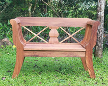Biedermeier - Panchina da giardino, in legno di teak, 130 cm