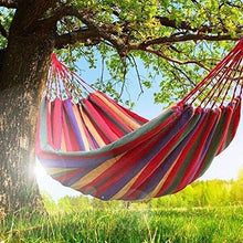 LHAHGLY Hammock Camping Hammock Canvas Swing Bed Swing Backpack all'aperto Sopravvivenza Attrezzatura di Viaggio Adatta per terrazza Portico Appeso Leggero Portatile Portatile hamac avec Support