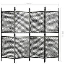FAMIROSA Paravento a 4 Pannelli in Polyrattan Antracite 240x200 cm