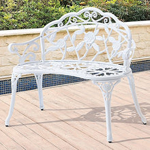 Giardino Panca Bianco Ghisa Antico Panchina in Ferro da Parco Shabby Rotondo